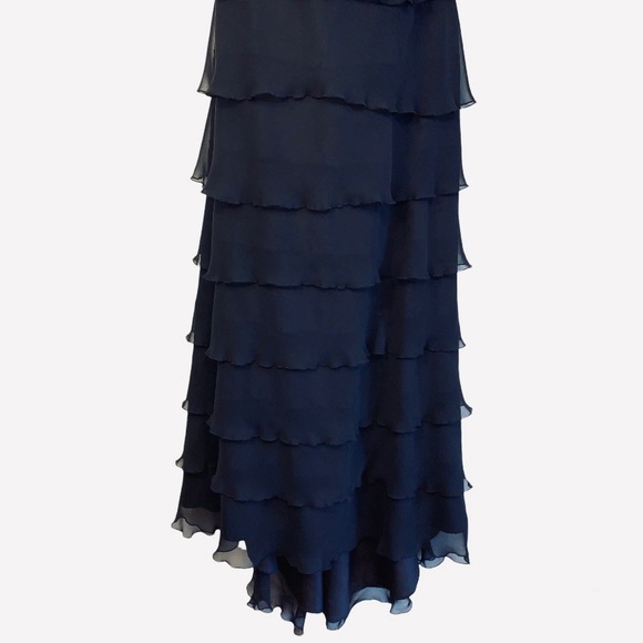 ALEXIA DESIGNS Black Strapless Ruffles Tiered Designer Ball Prom Bridesmaid Gown - Picture 5 of 8